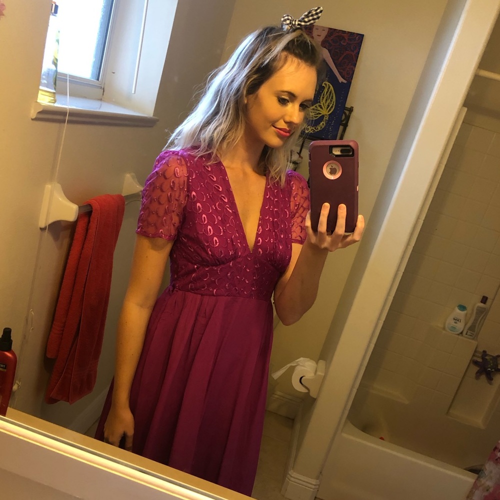 Magenta ASOS midi dress